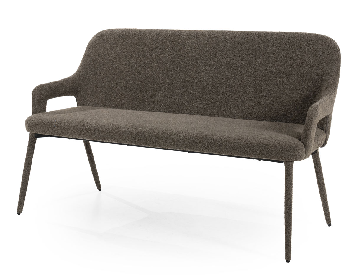 Esstischbank Fika 140 cm Stoff braun Sitzbank