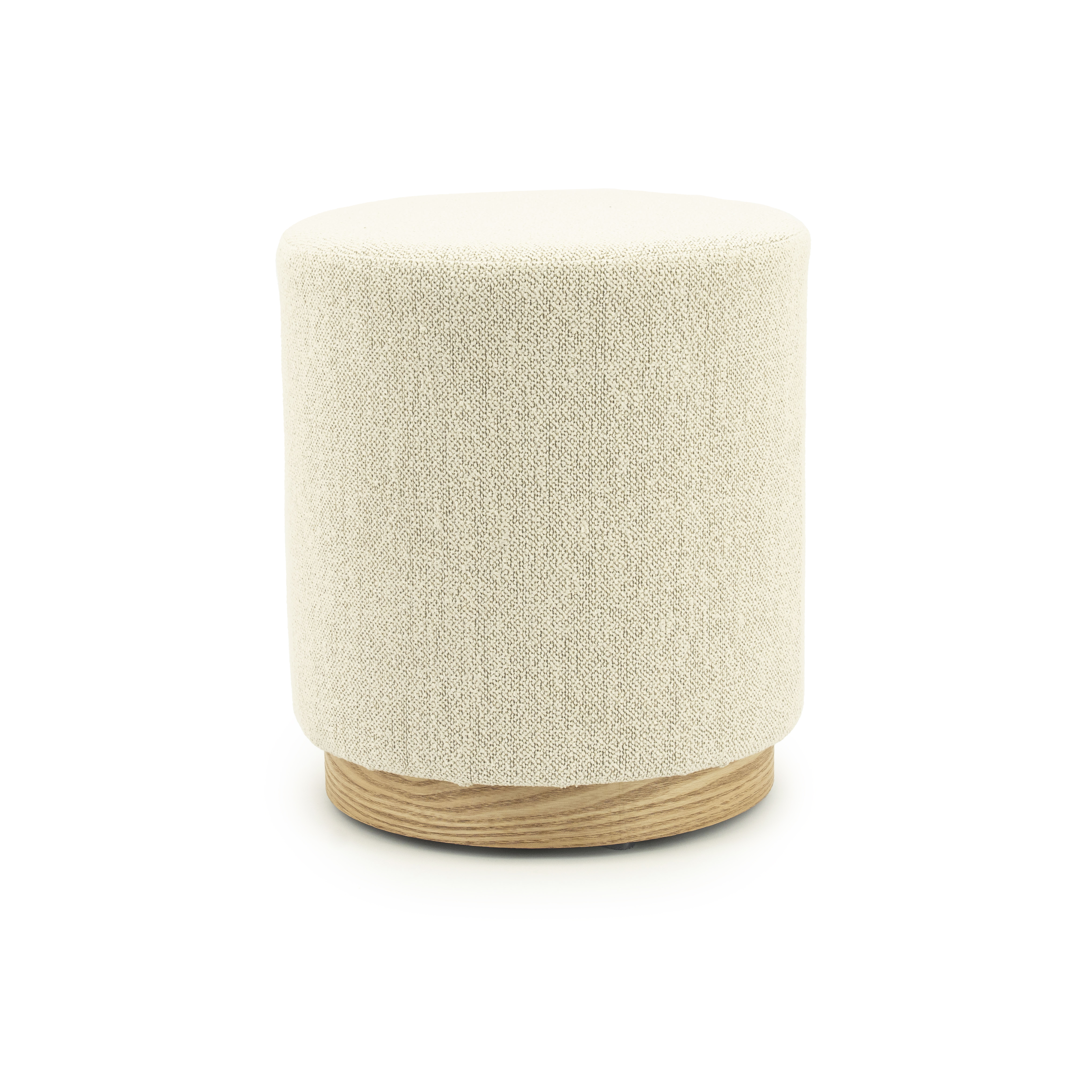 Pouf Sitzhocker Sitzpouf rund beige 41 cm