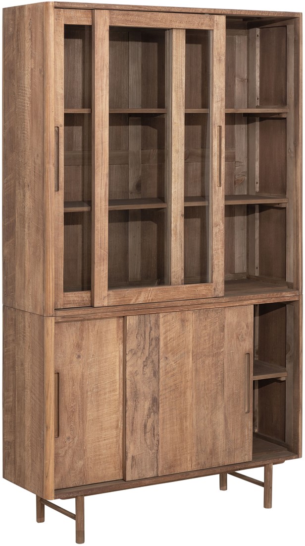 Vitrine Vitrinenschrank Bliss H 210 cm recyceltes Teakholz