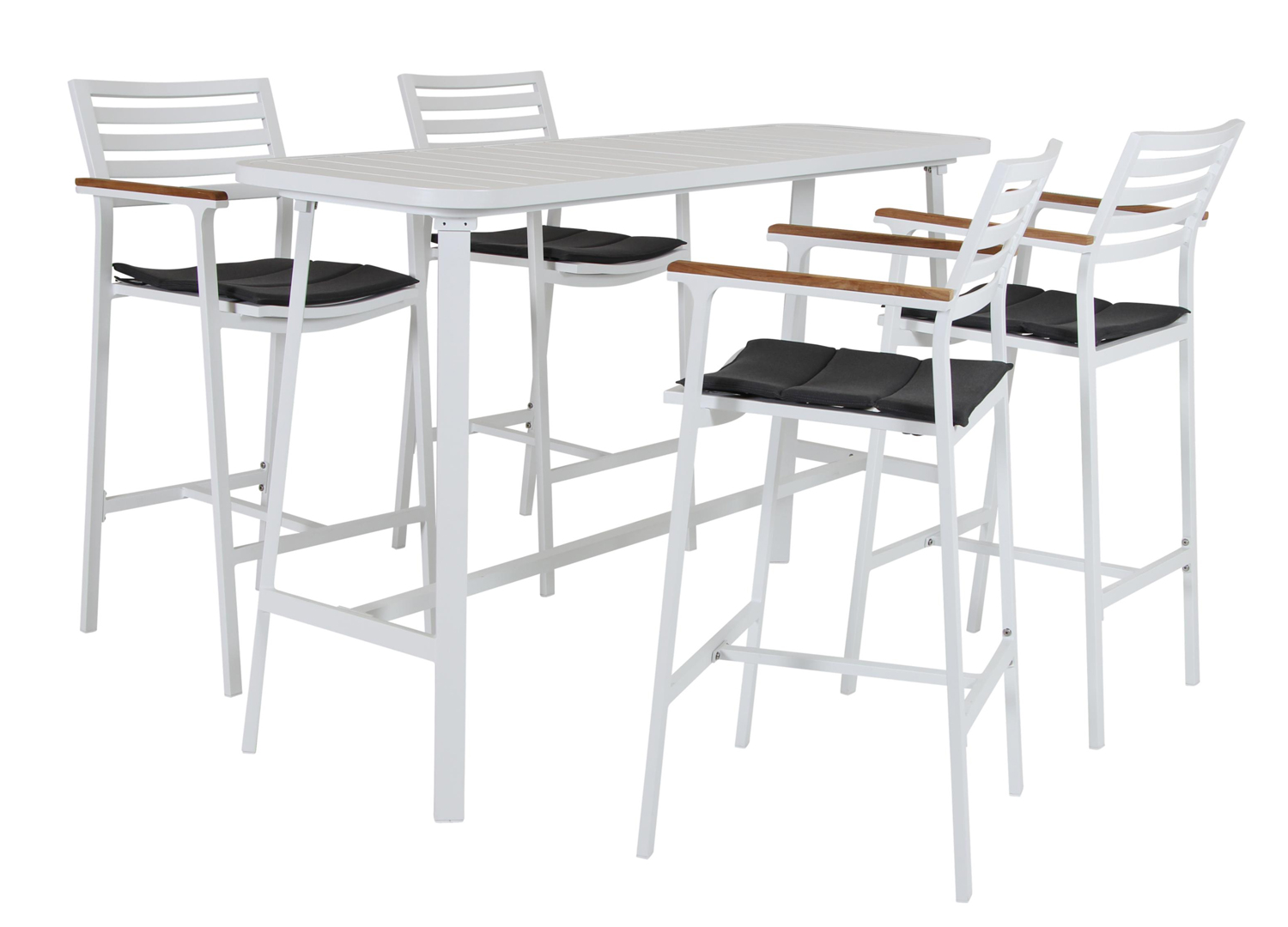 Garten Bartisch Stehtisch Aluminium weiss 176 x 57