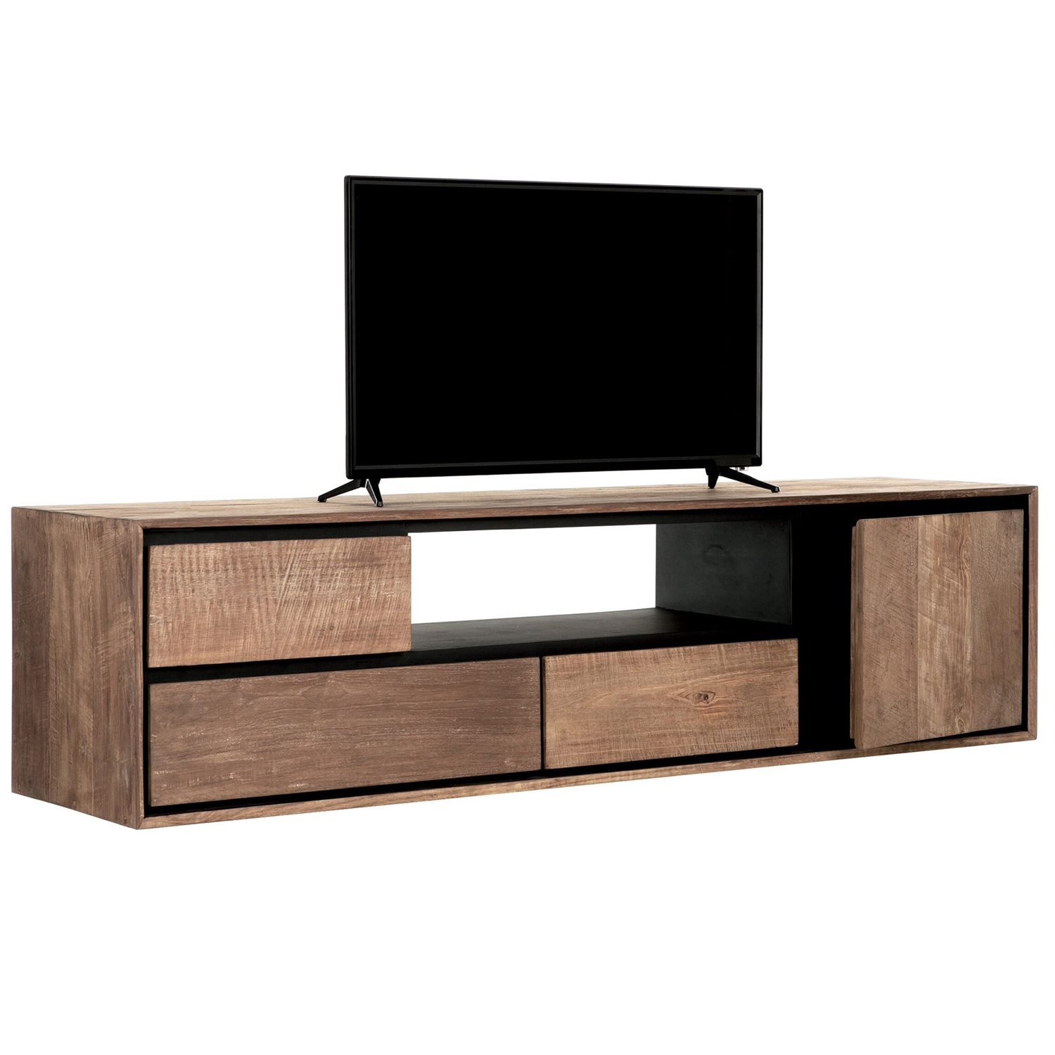 TV Lowboardl Metropole 155 cm hängend recyceltes Teakholz massiv
