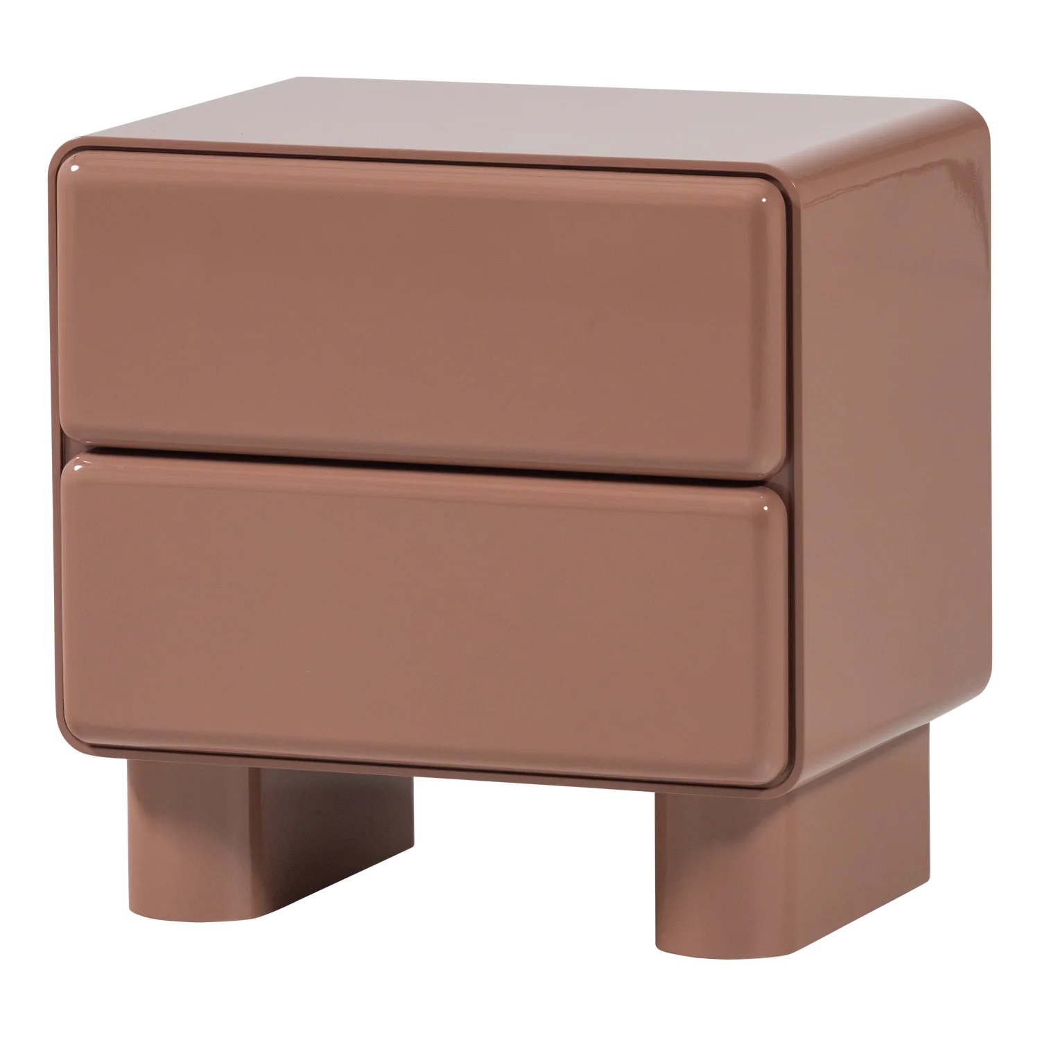 Nachtschränkchen LUSTRA H 43 cm mit 2 Schubladen MDF altrosa