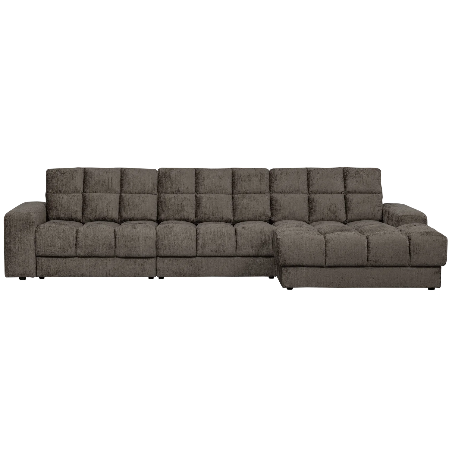 Ecksofa Sofa SECOND DATE Bezug Struktur Velvet mountain Chaiselongue rechts