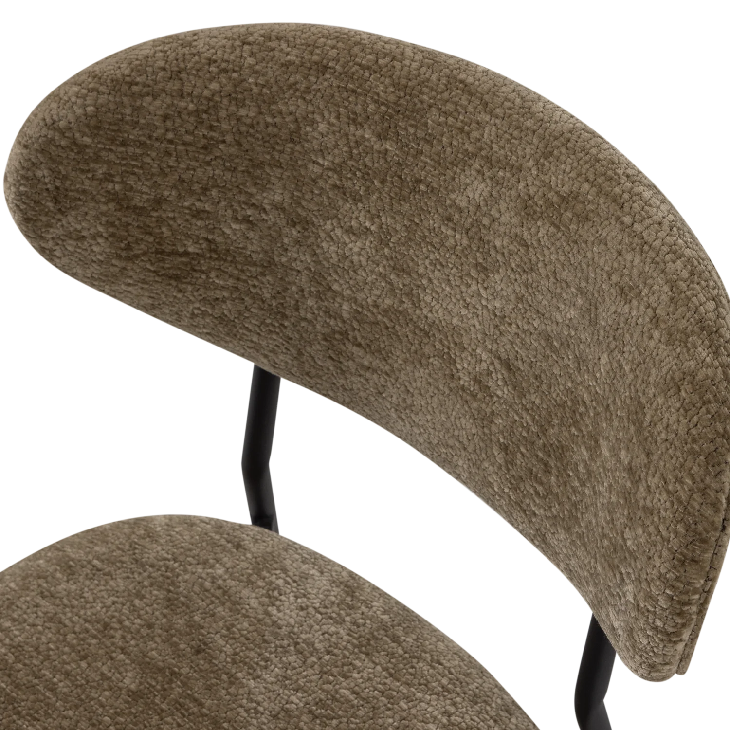 2er Set Esszimmerstuhl KJELD Struktur Chenille grün