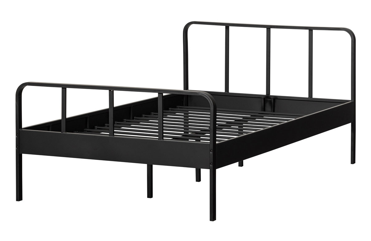 Einzelbett Mees schwarz 200 x 120 cm Metallbett Bett