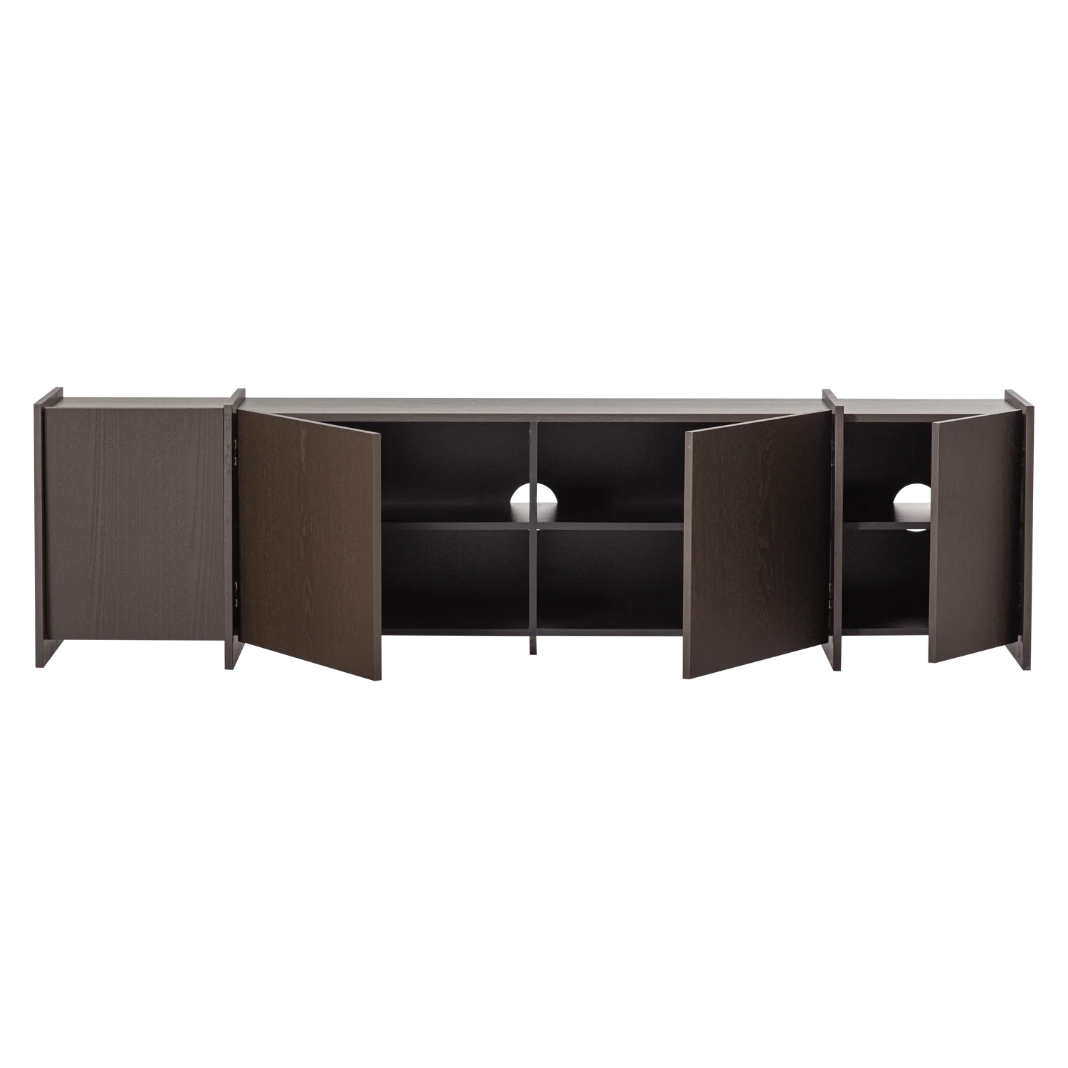 TV Möbel BROCK 200 cm Esche Furnier mittelbraun Kommode Lowboard