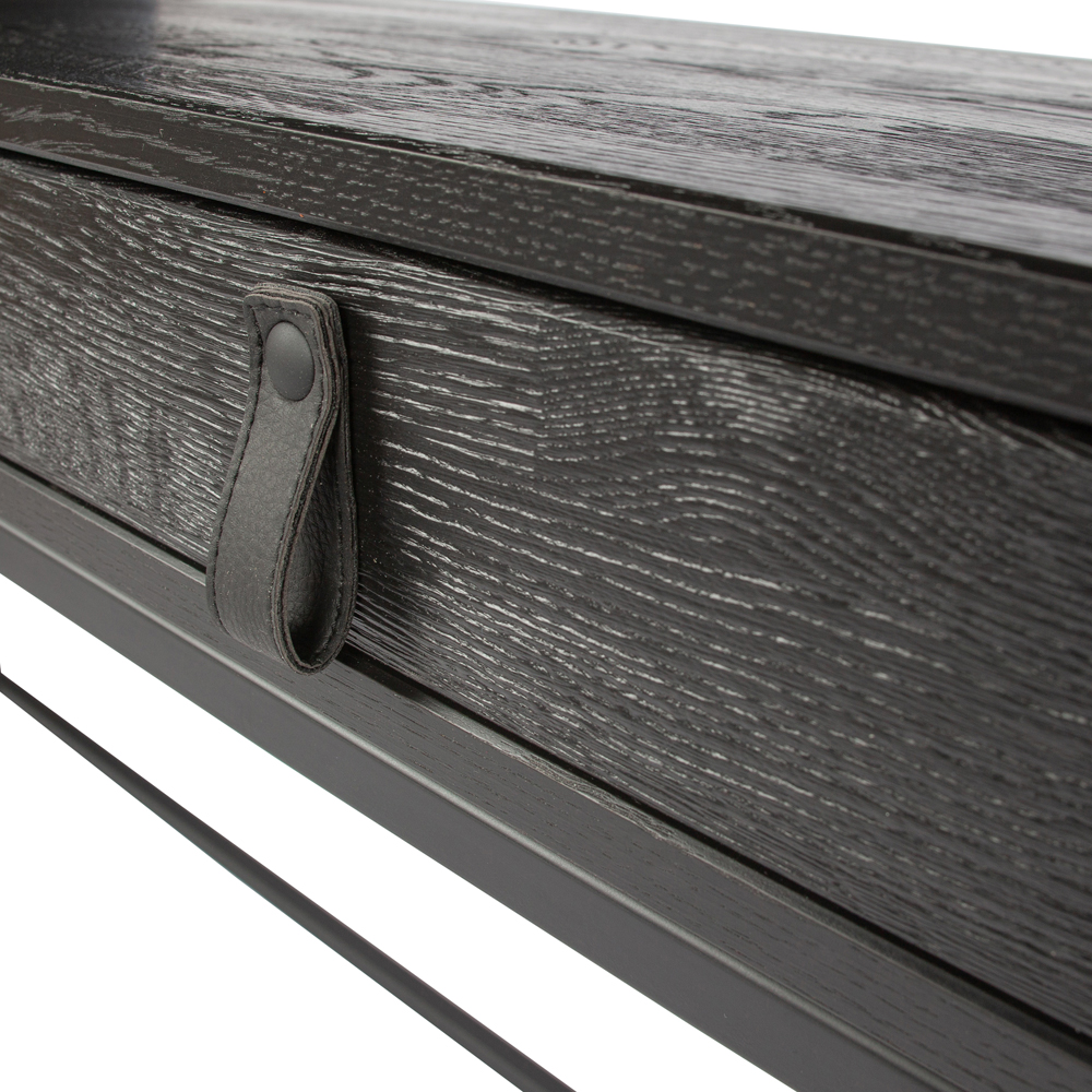 Schreibtisch Silas 140 x 44 cm Eiche Metall schwarz