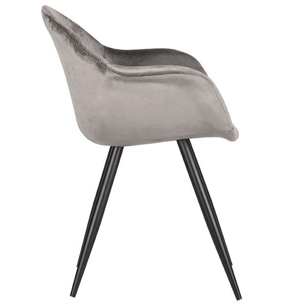Esstischstuhl Morli Samt Velvet grau Schalenstuhl Stuhl