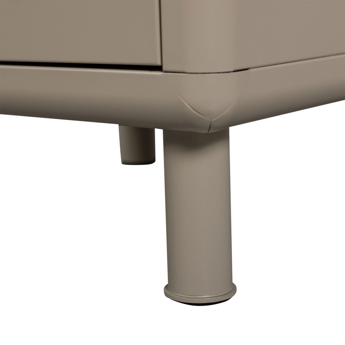 Nachtschränkchen RUNE H 45 cm 2 Schubladen Metall sandfarben Nachttisch