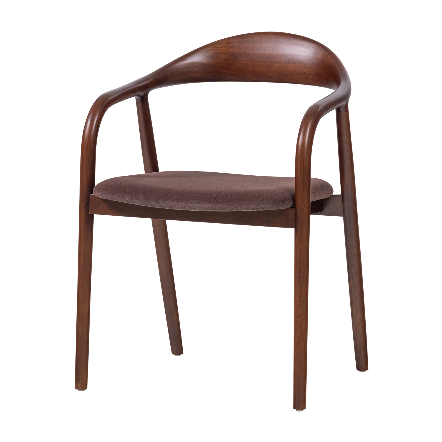 2er Set Armlehnstuhl BRAN Buche Samt braun