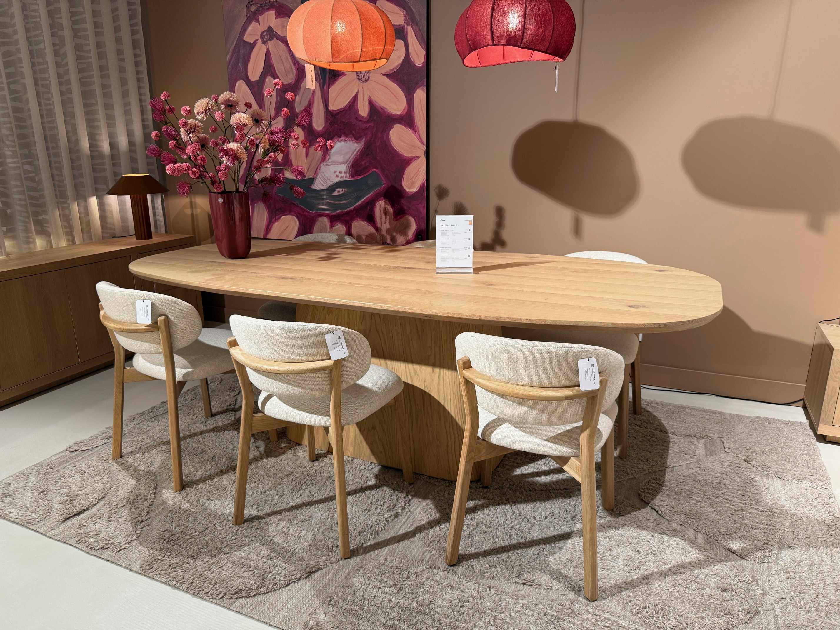 Esstisch ARON Nola 300 x 110 cm oval Eiche Holz natur