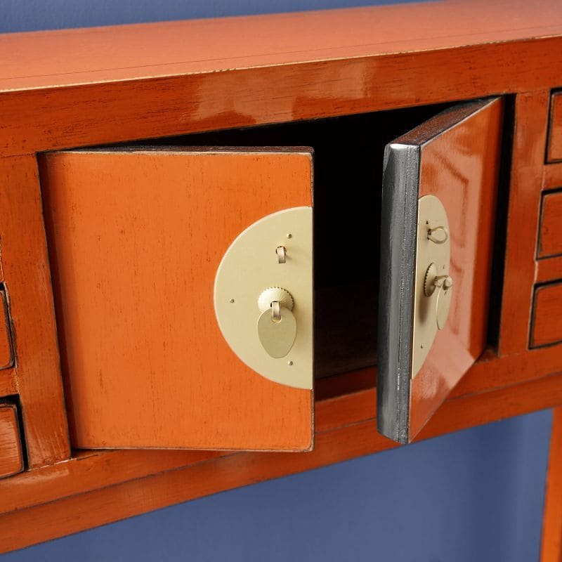 Konsolentisch Majesté 100 cm Ulmen- und Kiefernholz vintage orange