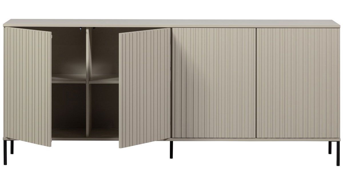 Sideboard New Gravure 200 cm Esche Kiefernholz staubgrau