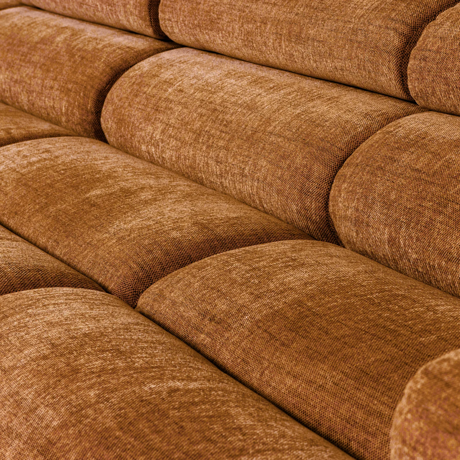 Ecksofa Sofa NOVI Bezug Melange orange Chaiselongue links