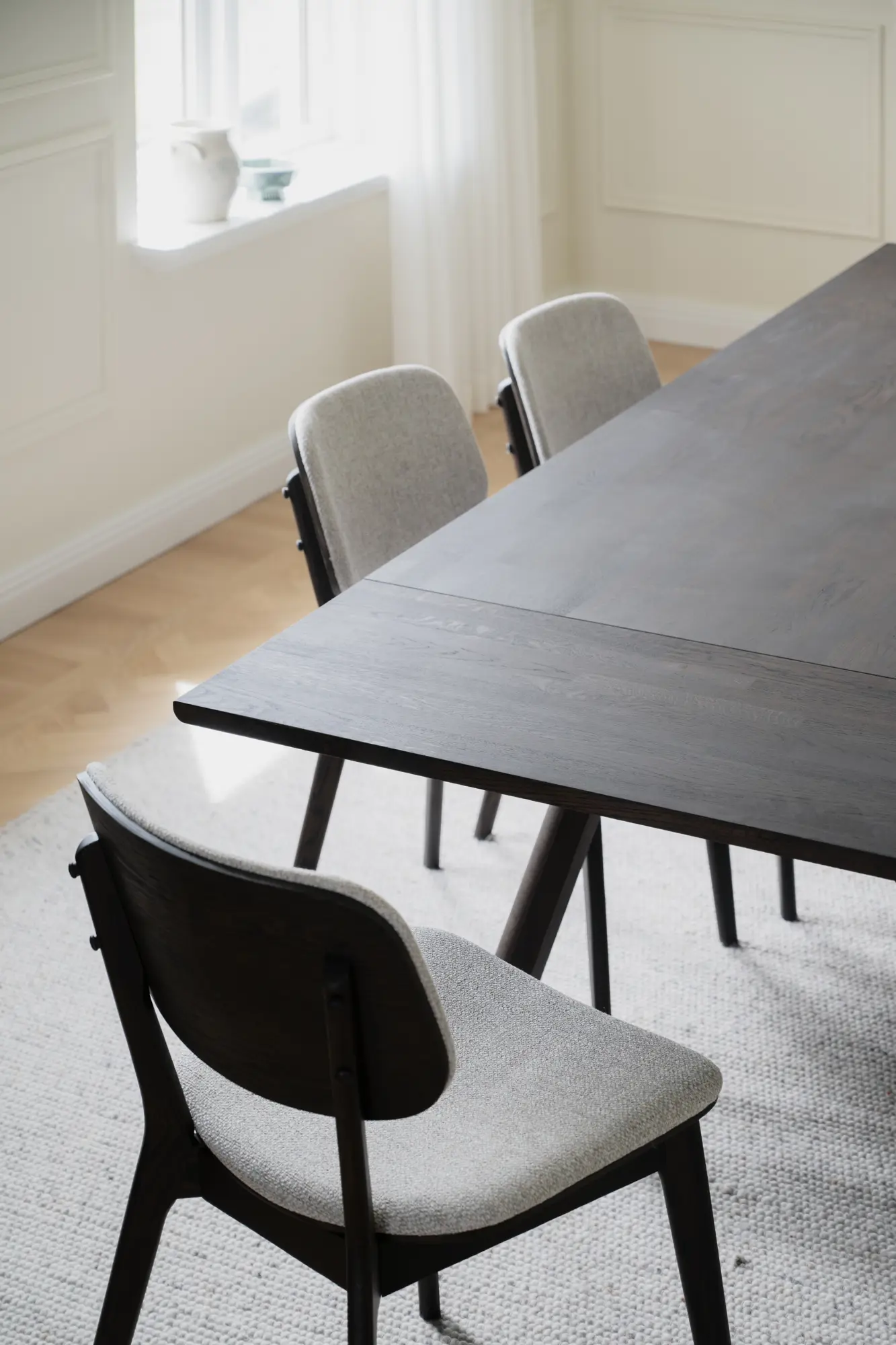 Ansteckplatte für Esstisch LAPPERON 220 x 95 Eiche auf 265 - 310 cm dunkelbraun