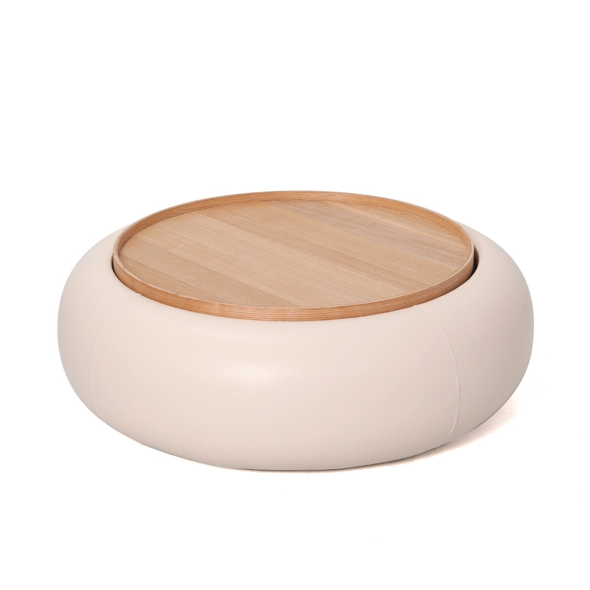 DÁJE Interieur Couchtisch MOVANI Beige Rund mit Stauraum Ø 102 cm