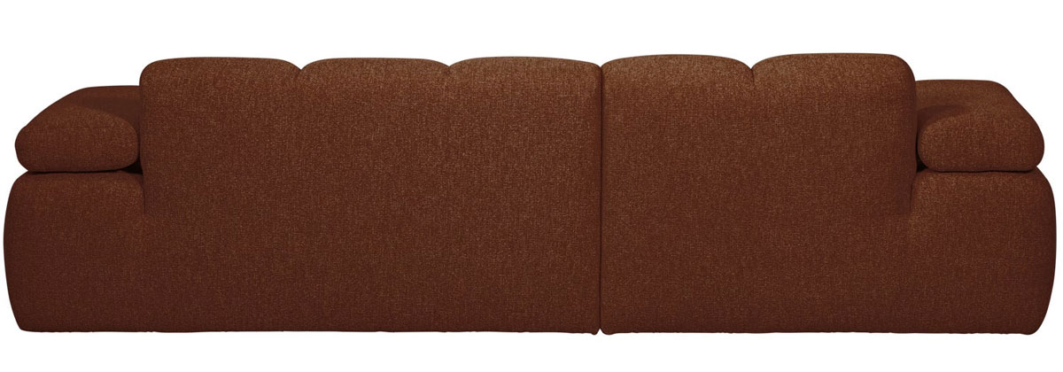 woood Chaiselongue Sofa MOJO links Bouclé rostbraun meliert