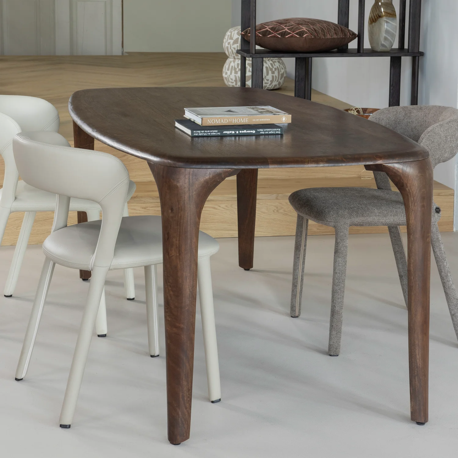Esstisch FIORE 190 x 95 cm Mango Massivholz Walnuss-Finish