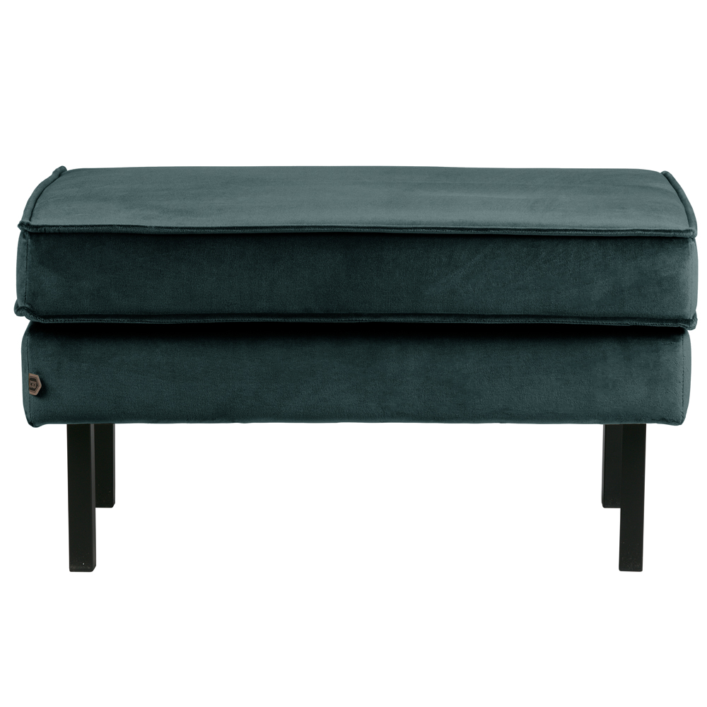 BePureHome Samt Hocker Fußhocker RODEO blaugrün