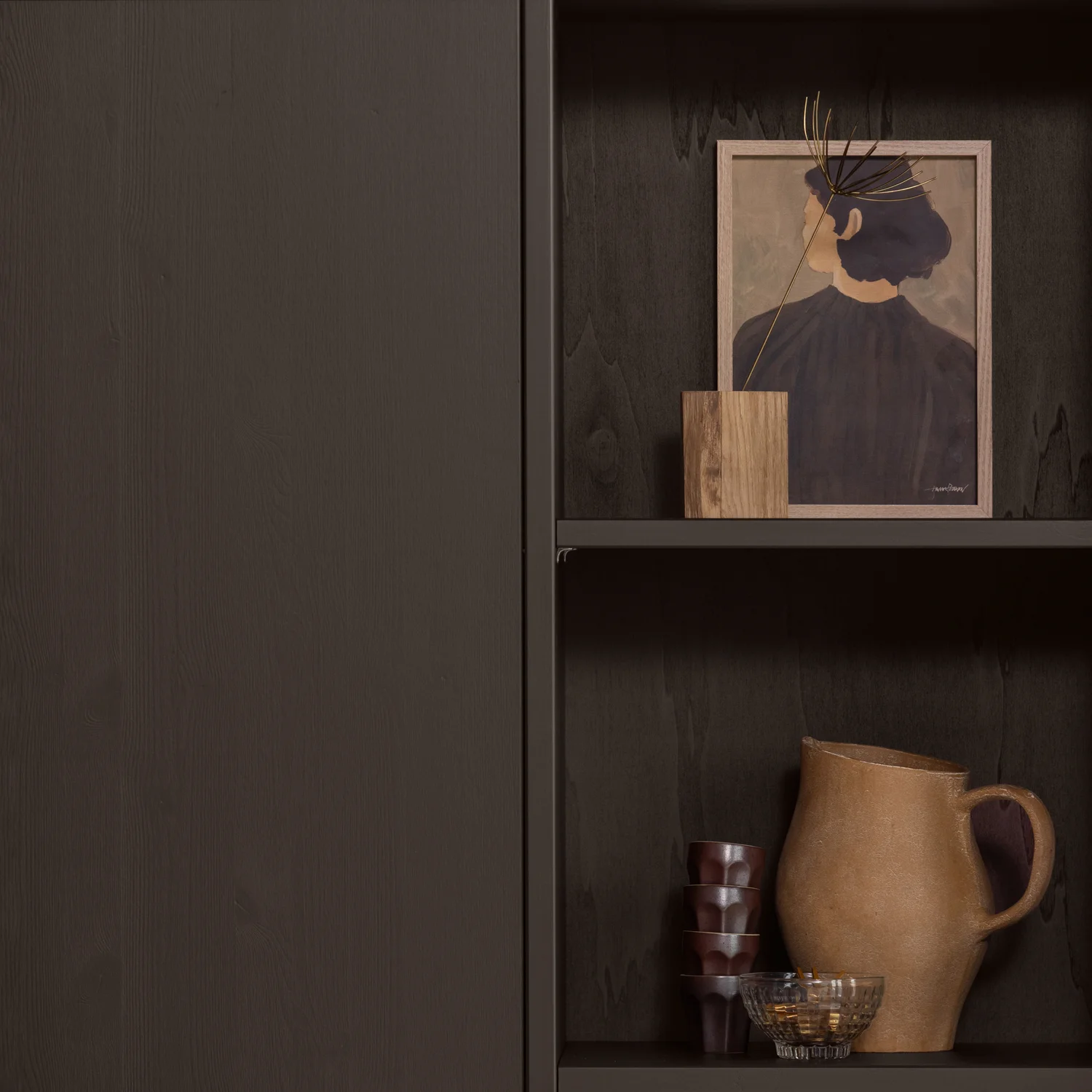 Kleiderschrank MEREL B 100 cm 3-türig Kiefernholz mittelbraun  