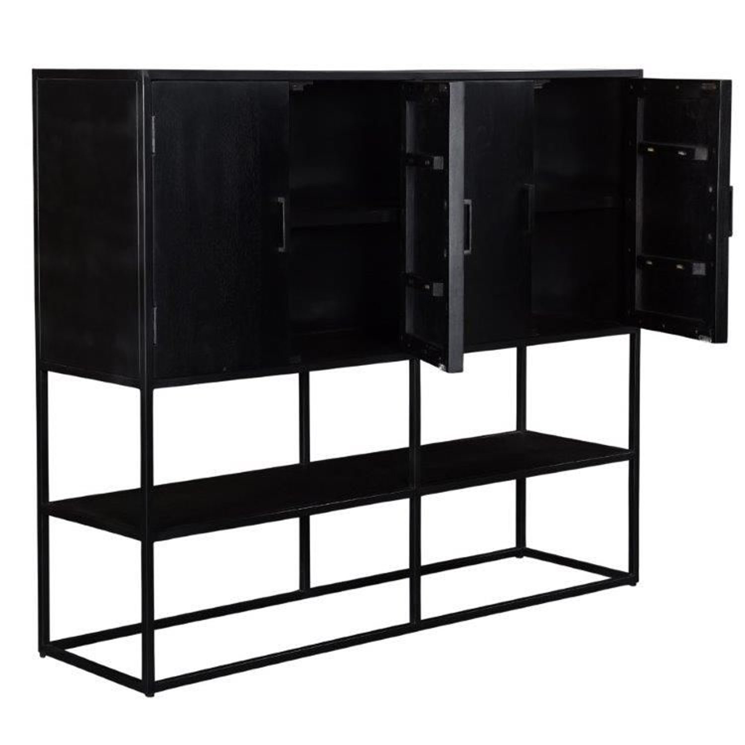 Highboard Kala B 160 cm Mangoholz Metall Schrank