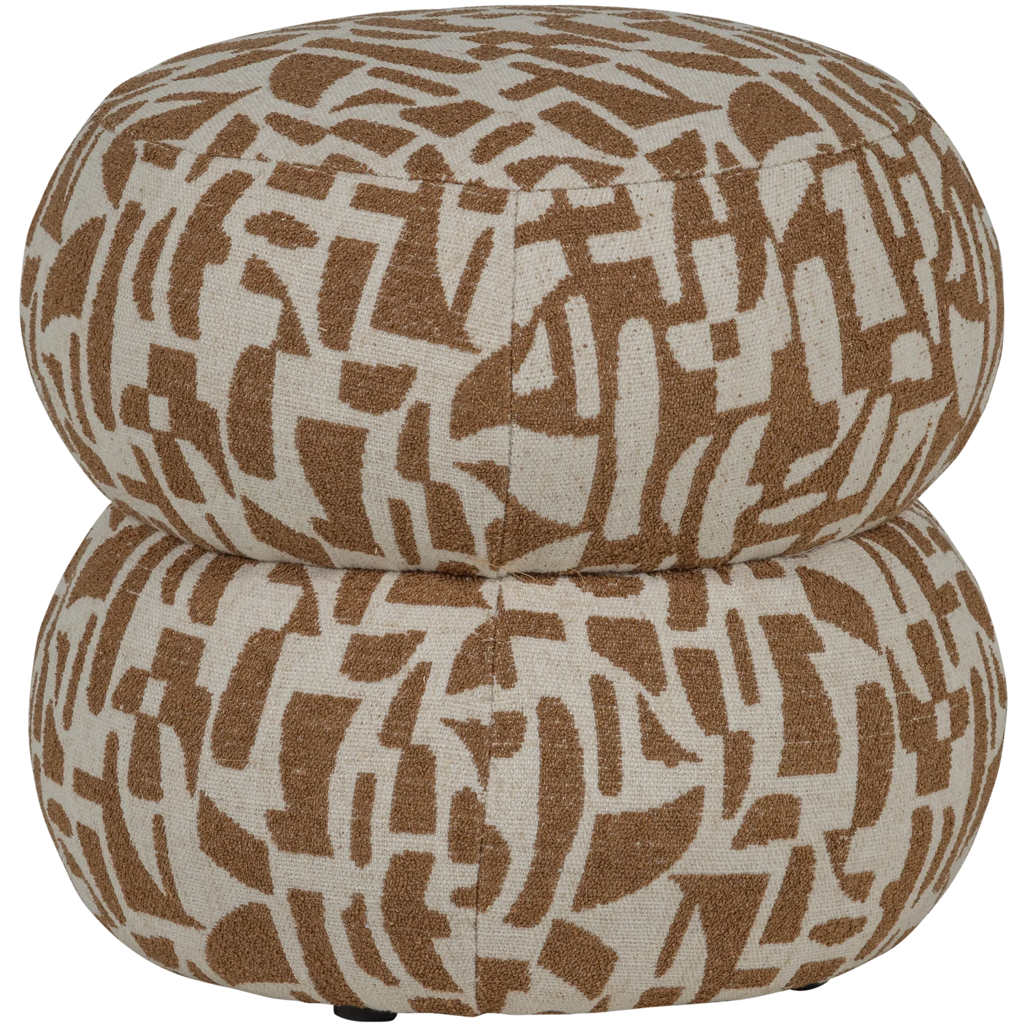 Hocker rund Ø 43 cm ANIC grafisches Muster braun