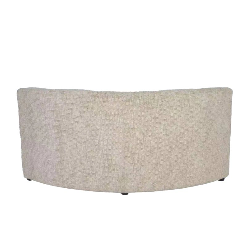 Esszimmerbank VENTO – Runde Polsterbank in Beige Chenille