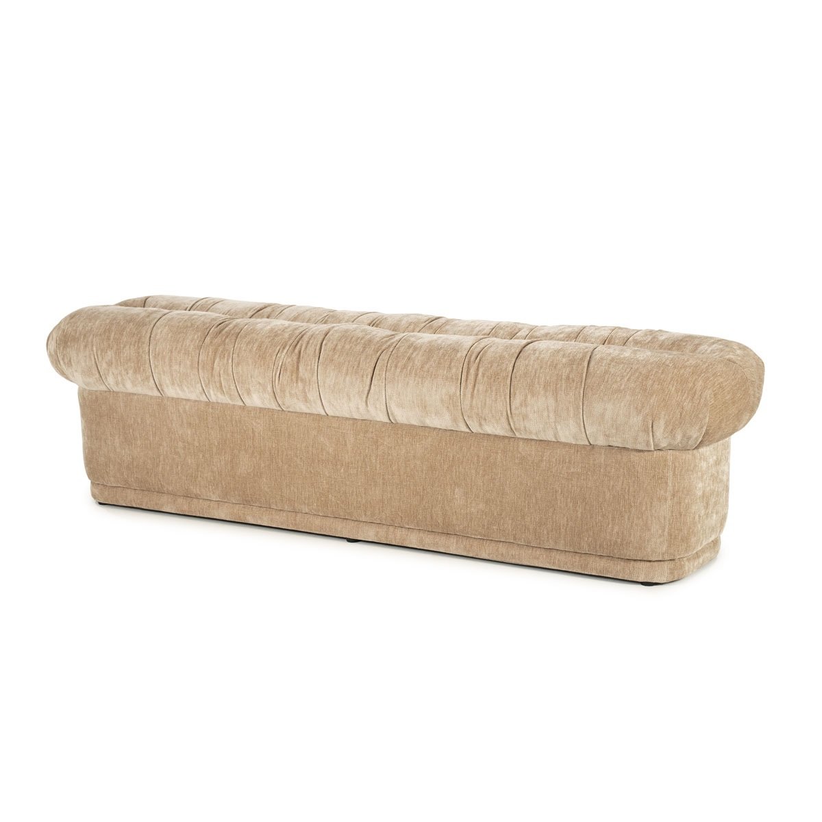 Bank Hocker Nook 160 cm Stoff beige Sitzbank Sitzpouf