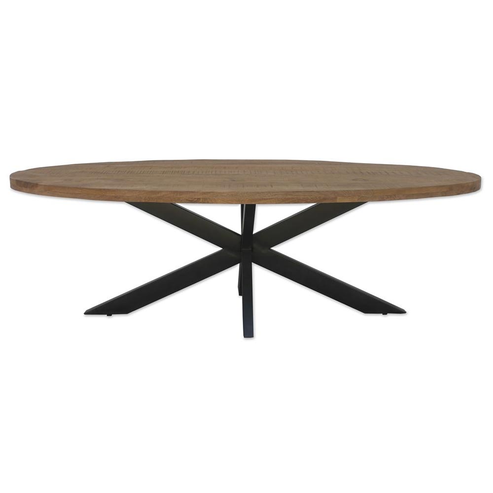 Esstisch oval 210 x 100 cm Mango Holz