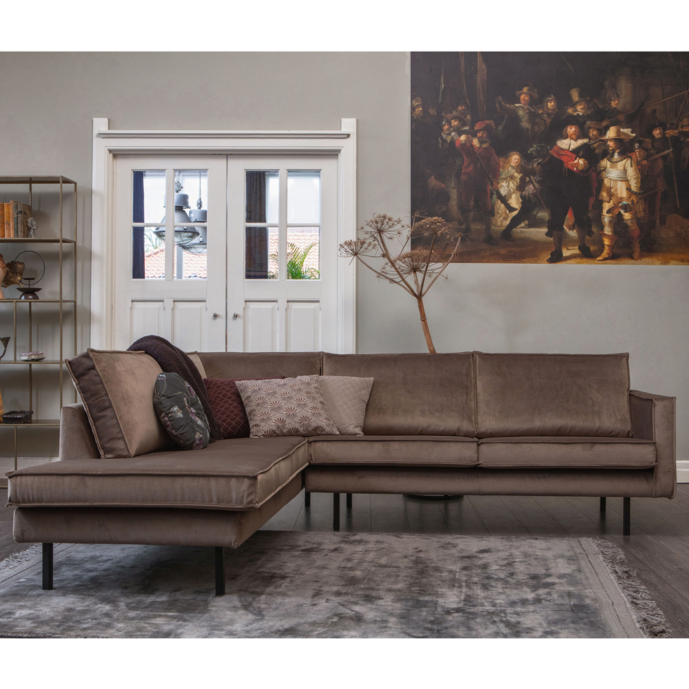 Ecksofa Rodeo Samt taupe Longchair links