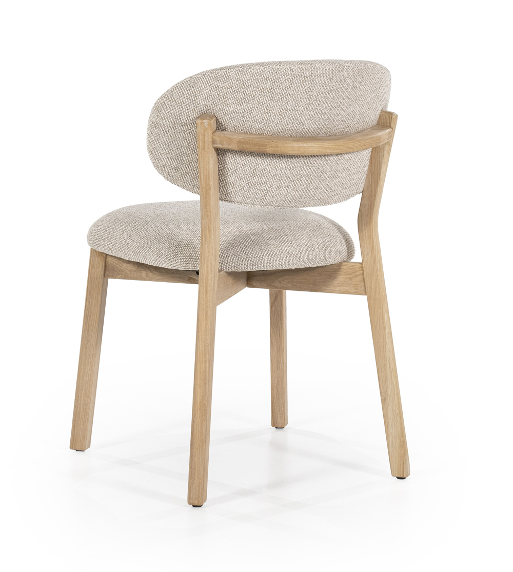 Esszimmerstuhl Stuhl MICKY Stoffbezug taupe Beine Eiche