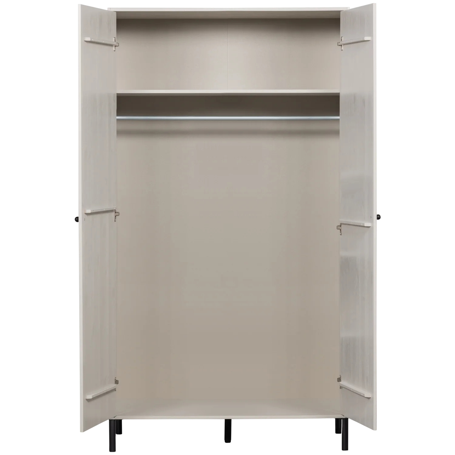 Schrank XINA Holzschrank H 202 cm Kiefer Massiv wolkengrau