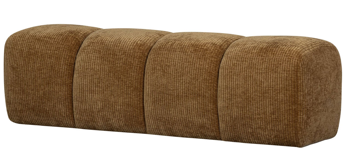 woood Esszimmerbank Hocker MOJO 164 cm gerippter Stoff honiggelb