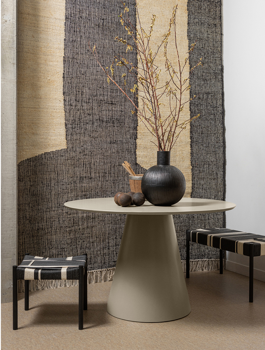 woood Esstisch Jorre Ø 120 cm rund MDF antik beige