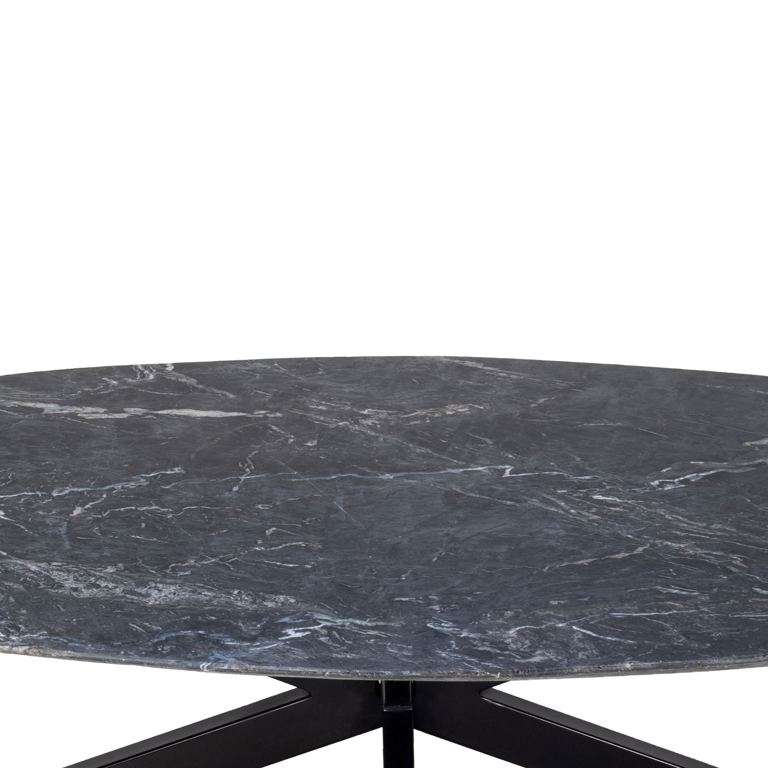 Couchtisch BEN oval 120 x 70 cm Marmor schwarz