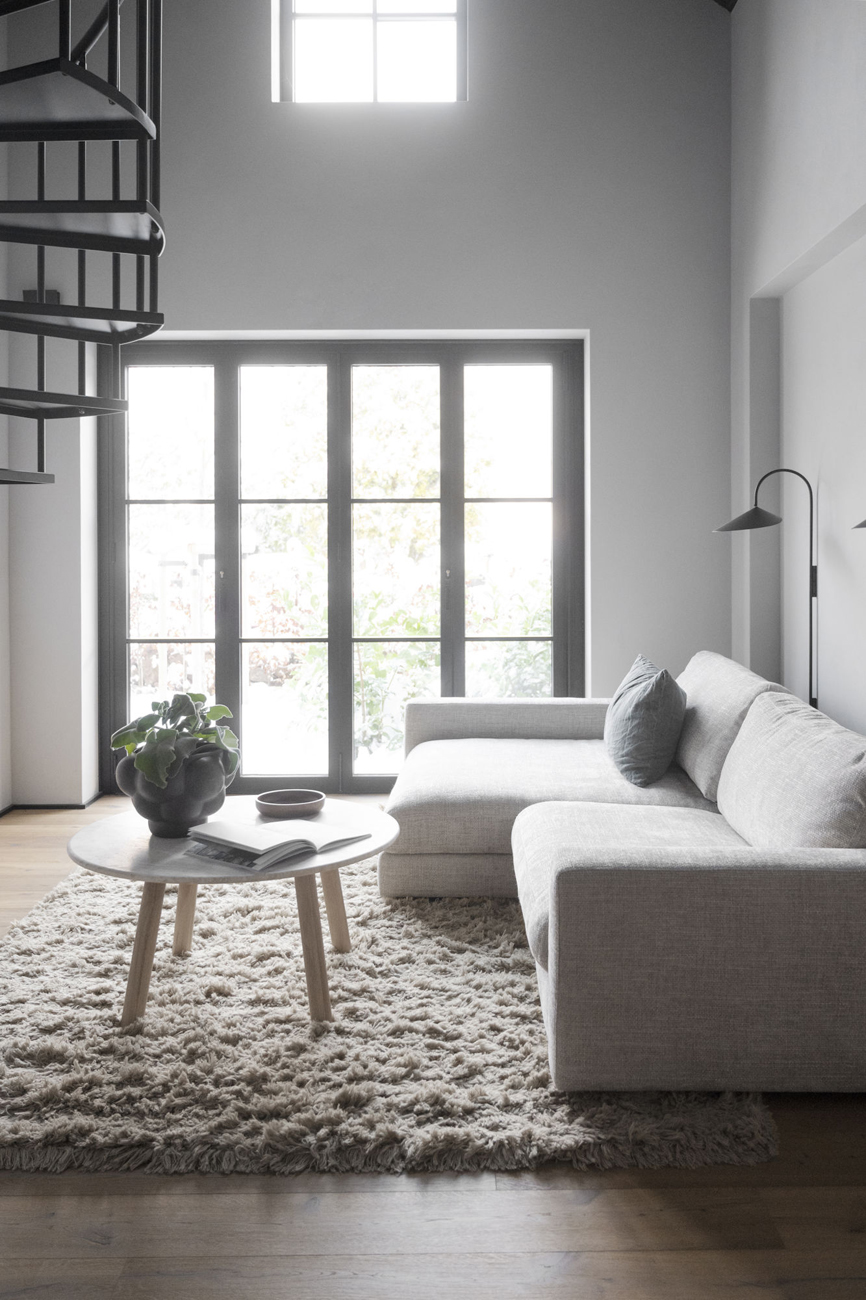 3-Sitzer-Sofa ALMA hellgrau Longchair rechts