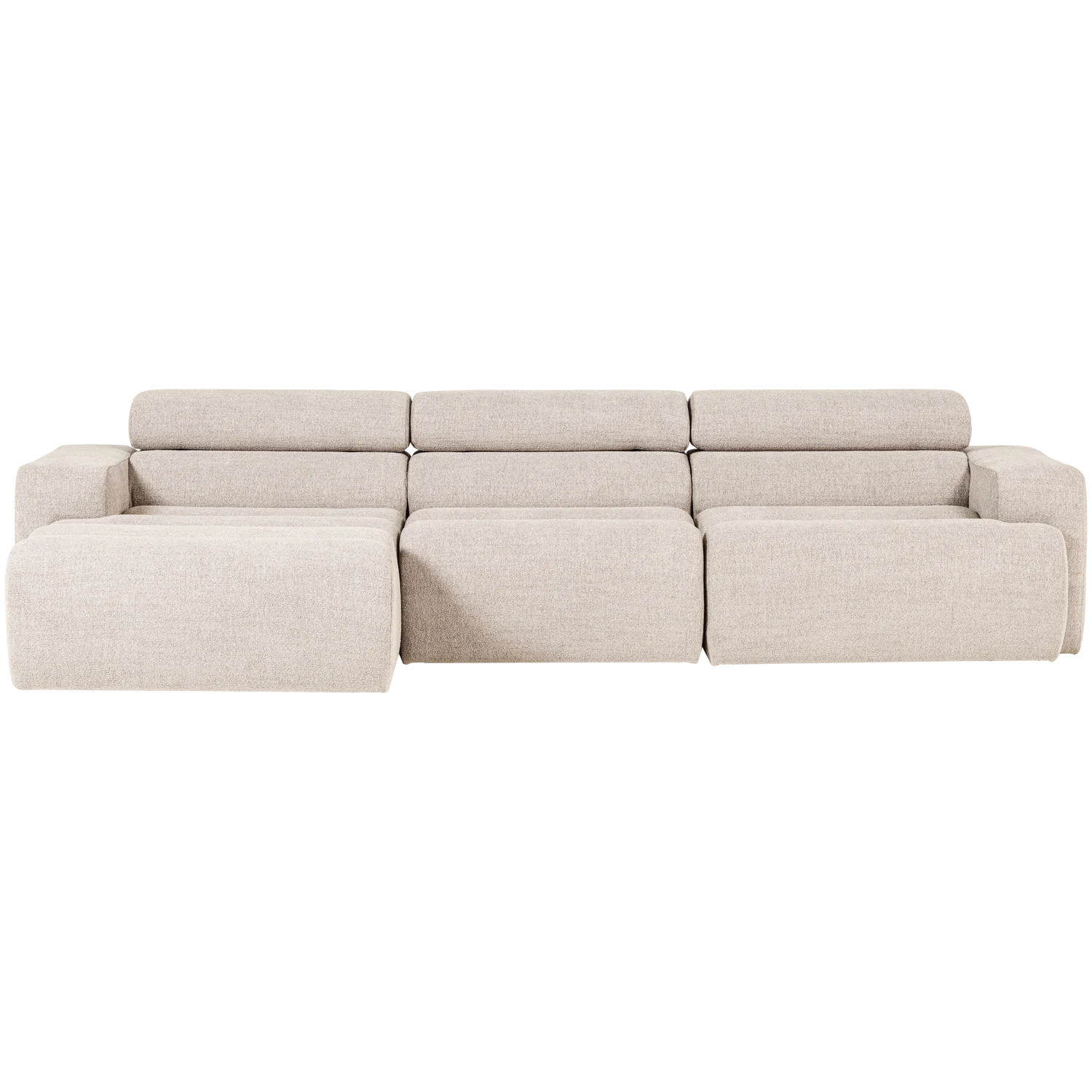 Ecksofa Sofa NOVI Bezug Bouclé natur Chaiselongue links