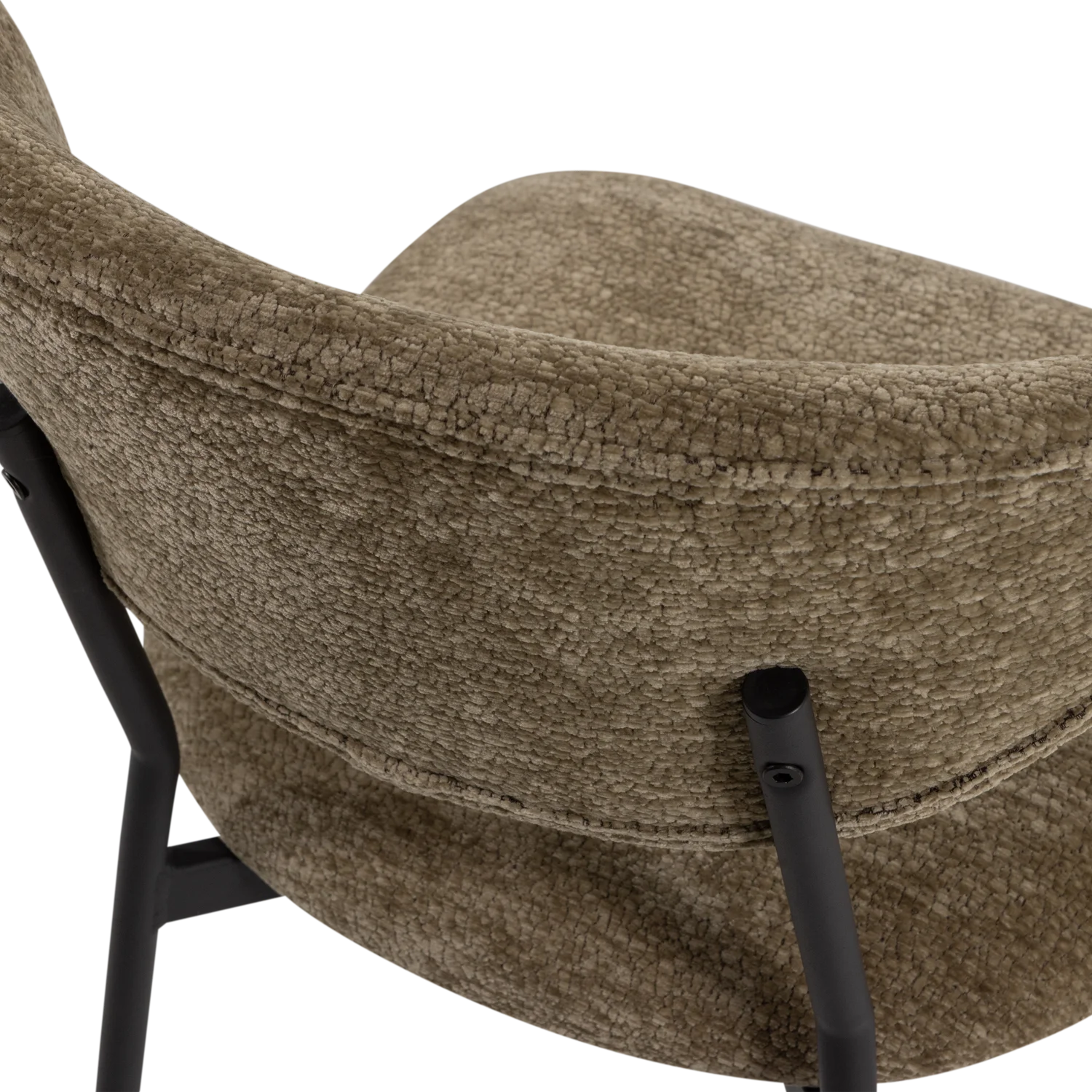 2er Set Esszimmerstuhl KJELD Struktur Chenille grün