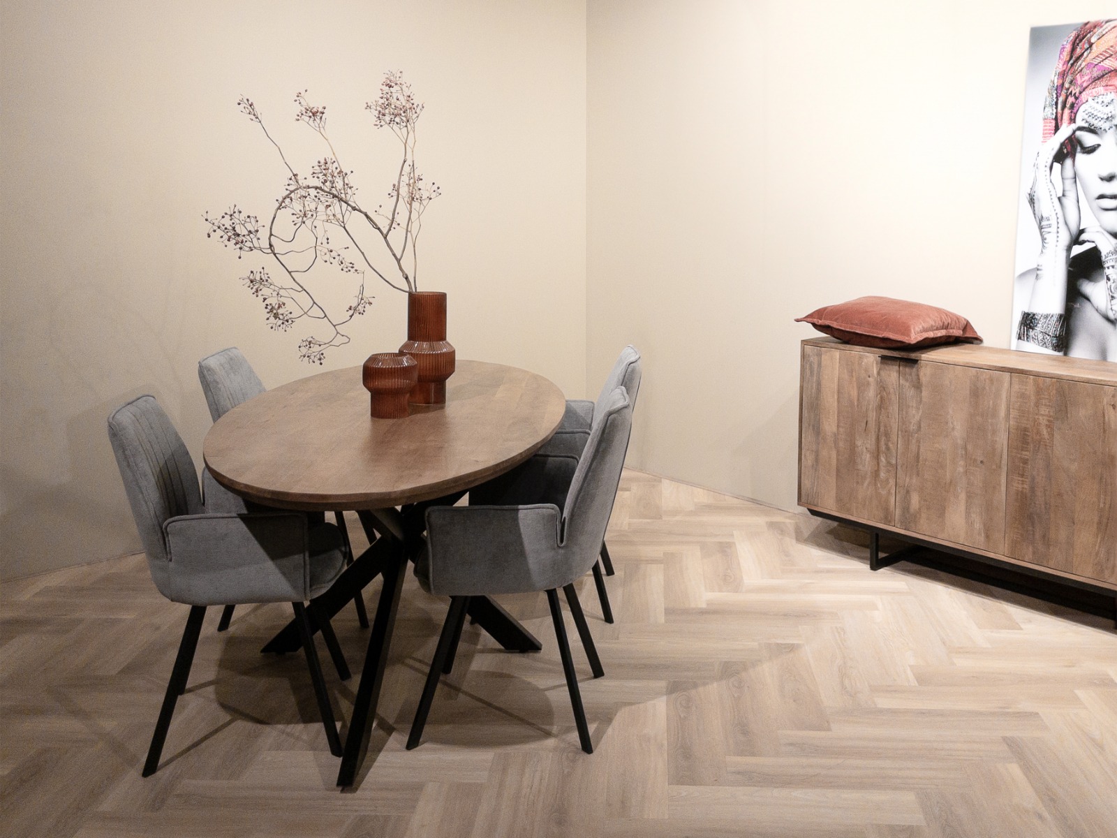 Esstisch Jesper Danish oval 210 x 100 cm Mangoholz natur 