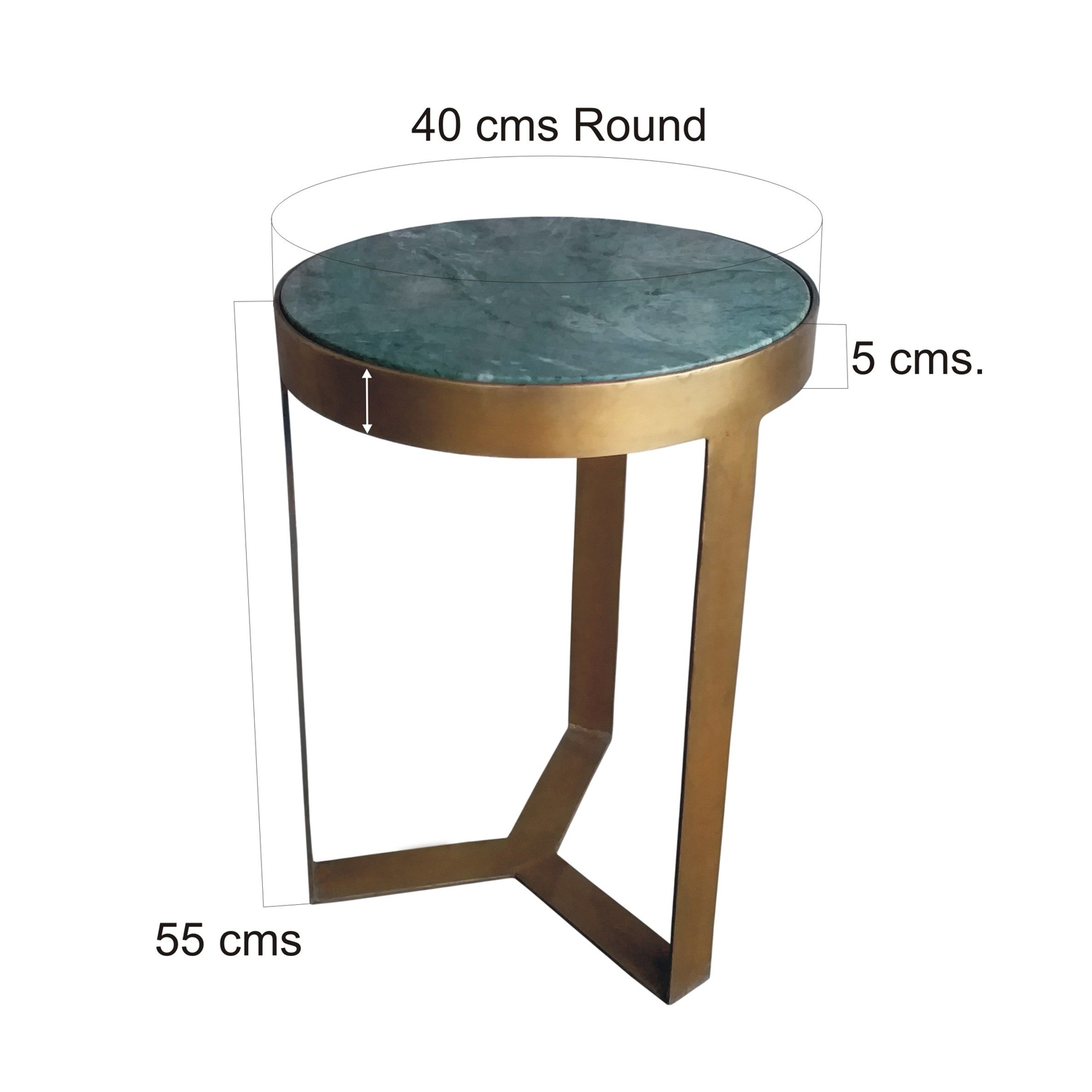 Beistelltisch Glennis Marble Ø 40 cm Black Gold Marmor Metall