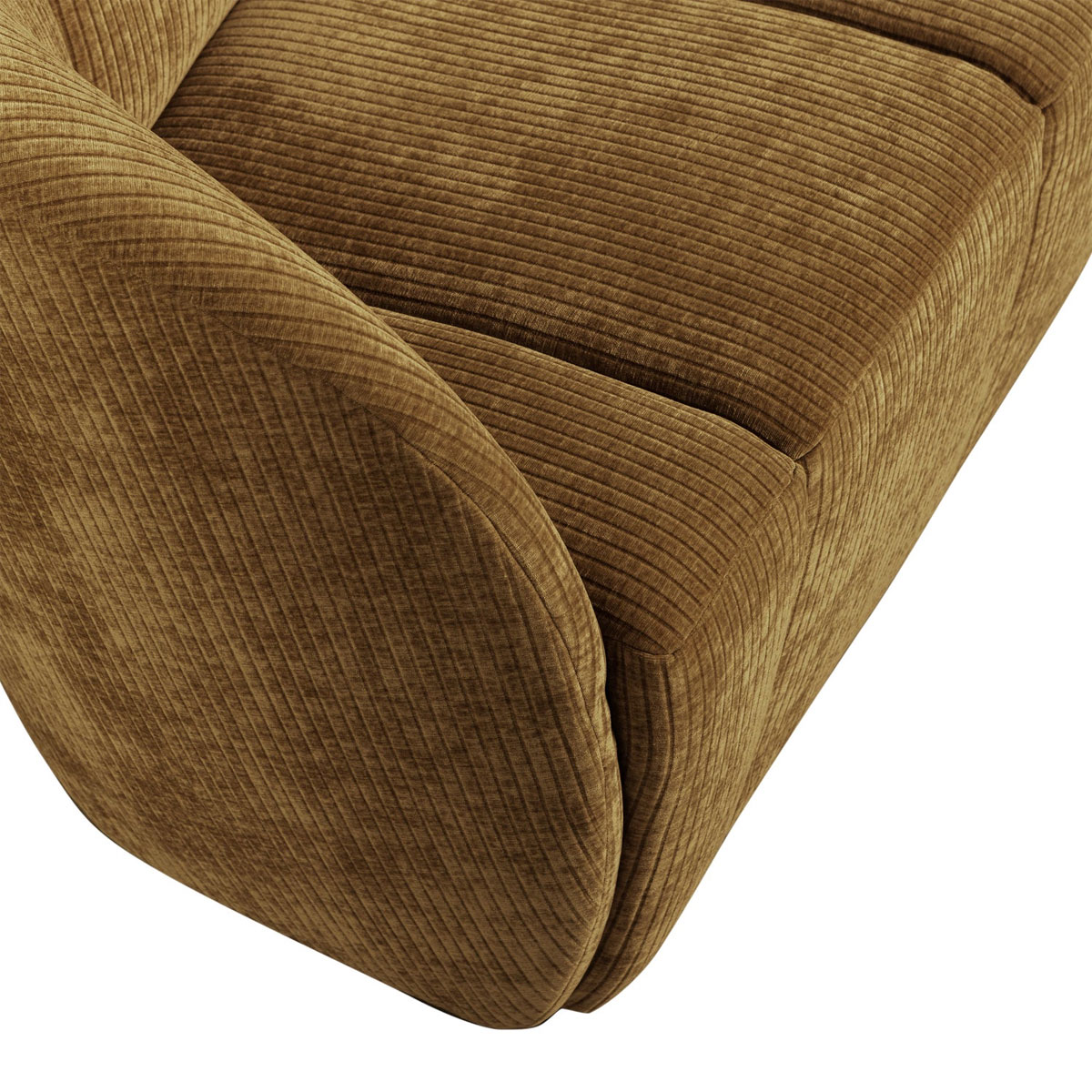 woood 2 Sitzer Sofa Bank MOJO links gerippter Stoff honiggelb