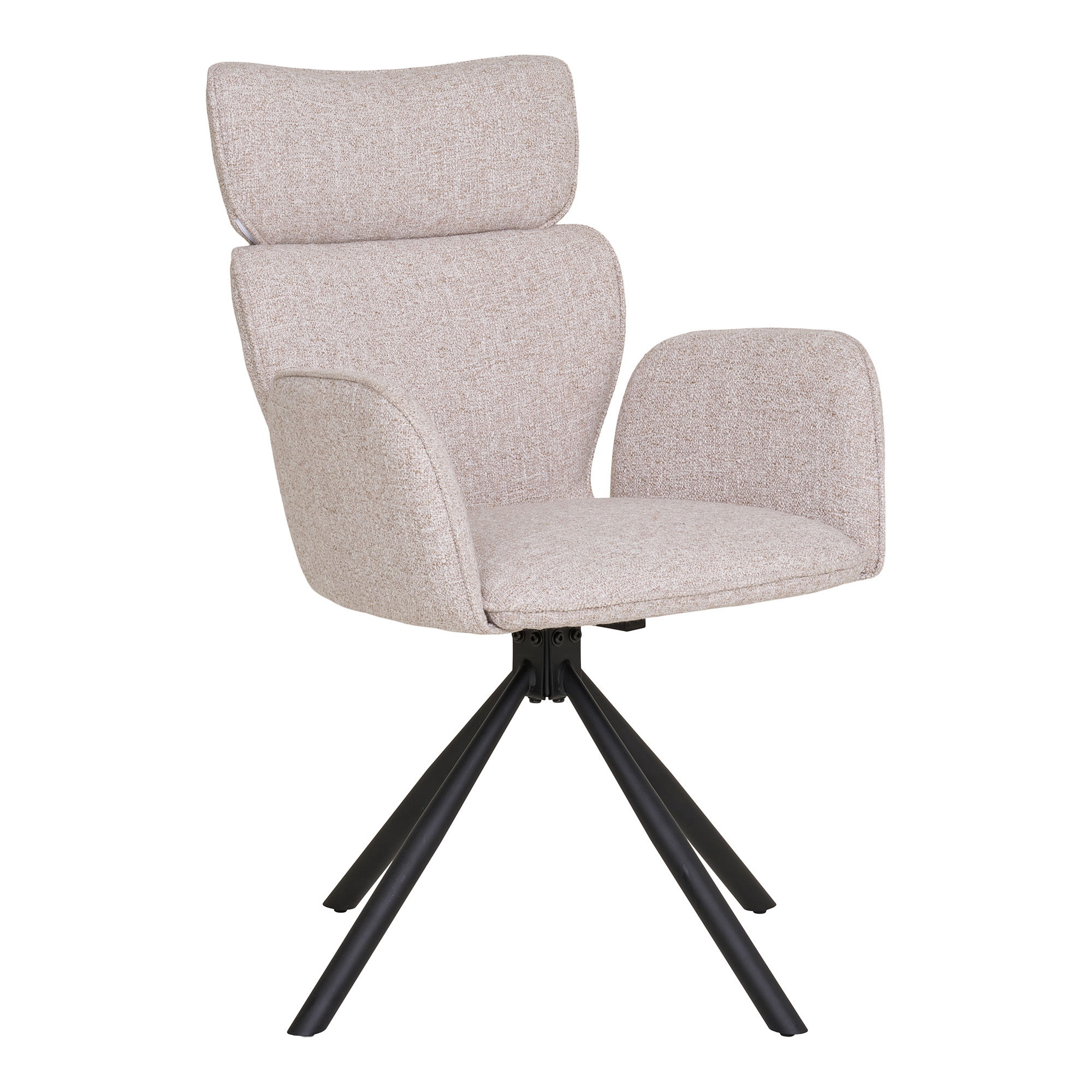 2er Set Armlehnstuhl DENVER Drehfunktion Stoff sand Dinnerstuhl Esstischstuhl