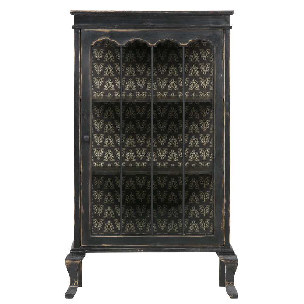 Vitrinenschrank ODD Vintage schwarz Vitrine Schrank