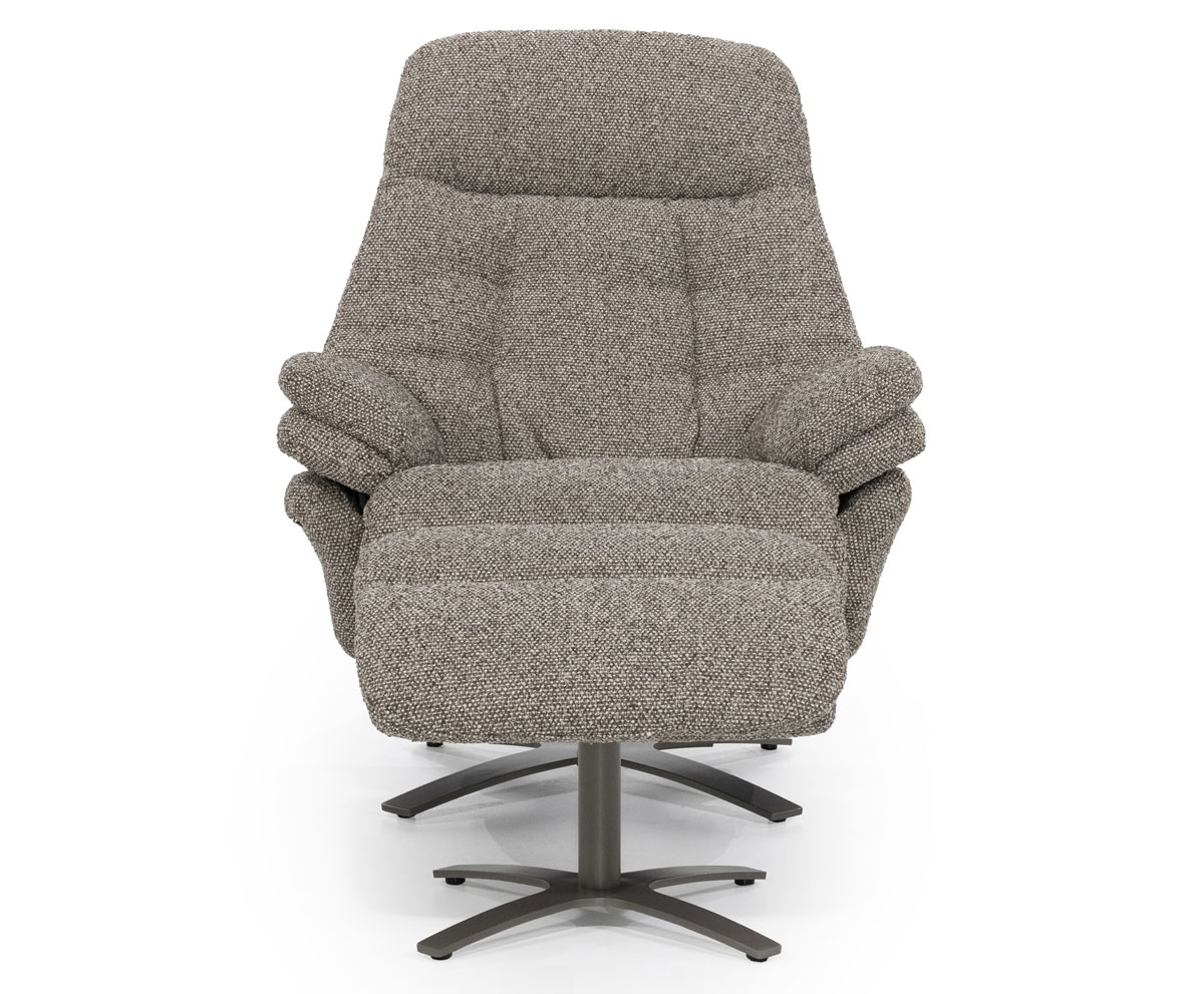 Relaxsessel Caleb elektrisch verstellb. mit Hocker Stoff taupe
