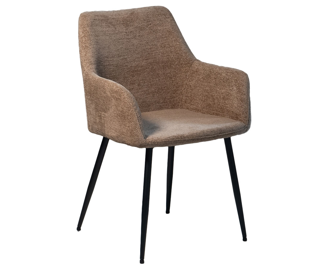 Esszimmerstuhl Stuhl Maribell mit Armlehne Metall Bezug taupe