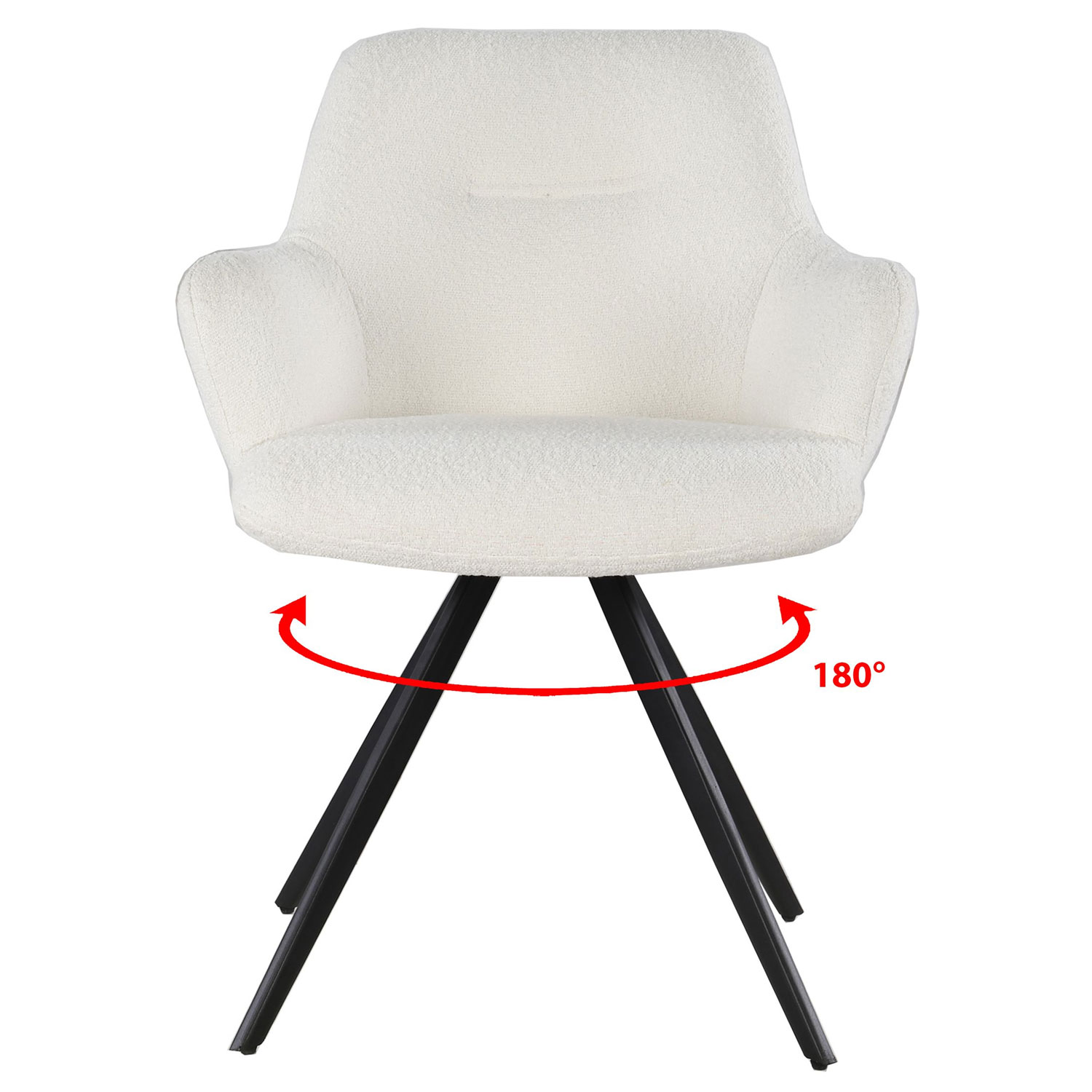 Esszimmerstuhl Doreen drehbar Boucle weiss