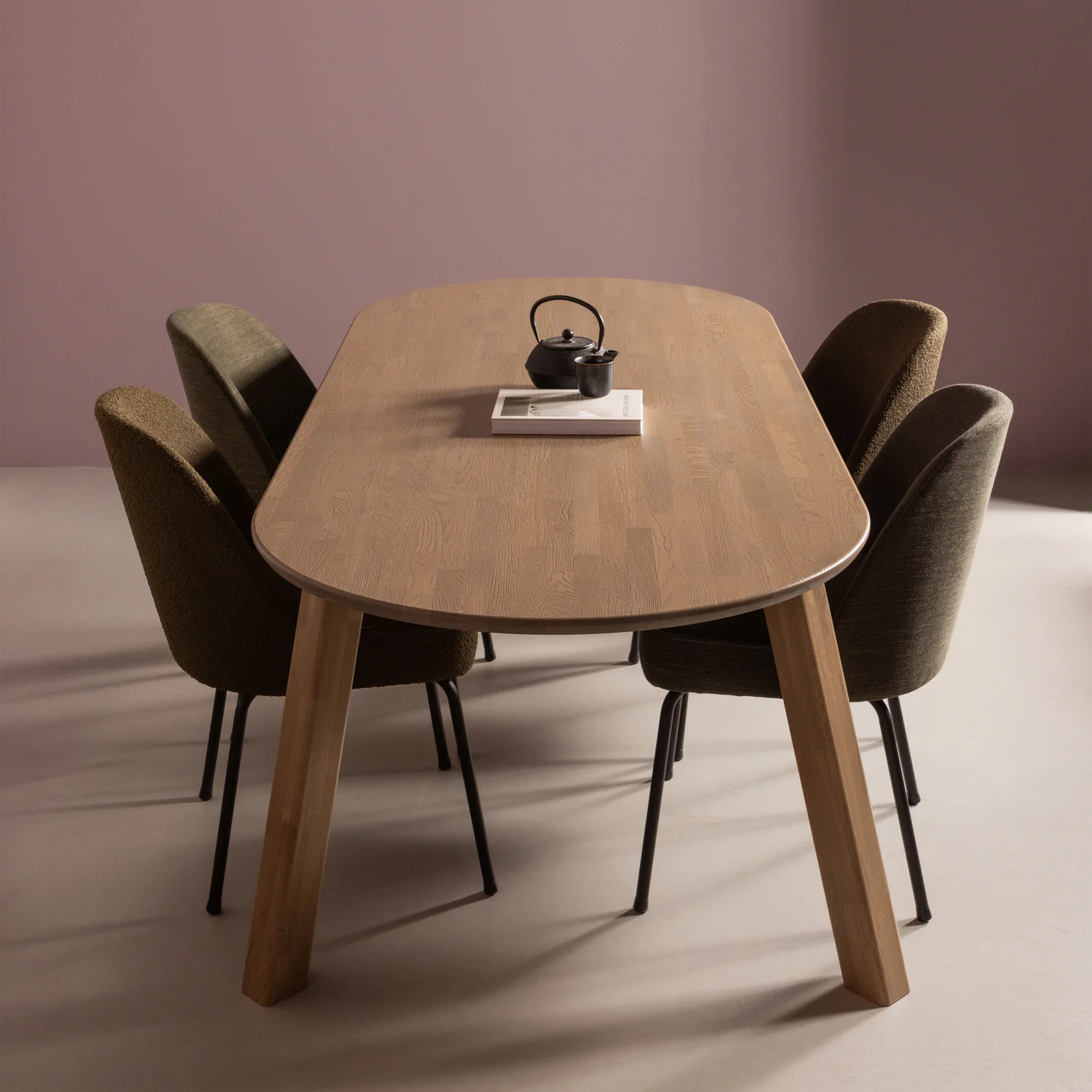 2er Set Esszimmerstuhl Vogue Webstoff warmes grün