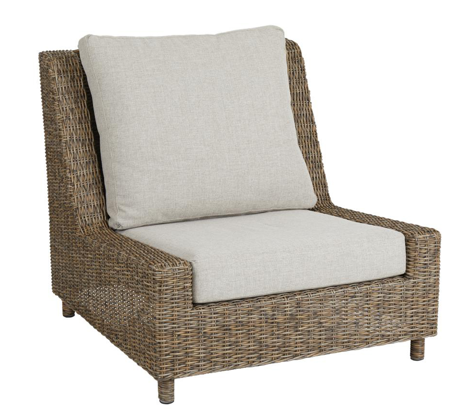 Lounge Sessel Garten Sandkorn Polyrattan incl. Sitzkissen und Rückenkissen