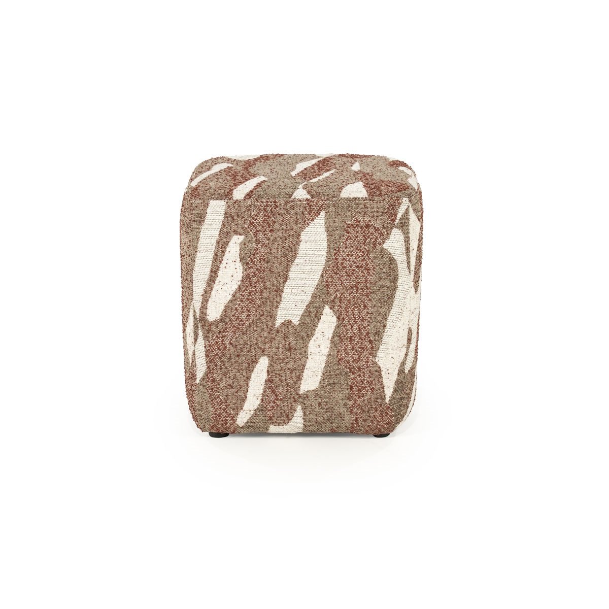 Sitzpouf Hocker Rytm 43 x 43 cm Stoff rot mit Muster Pouf