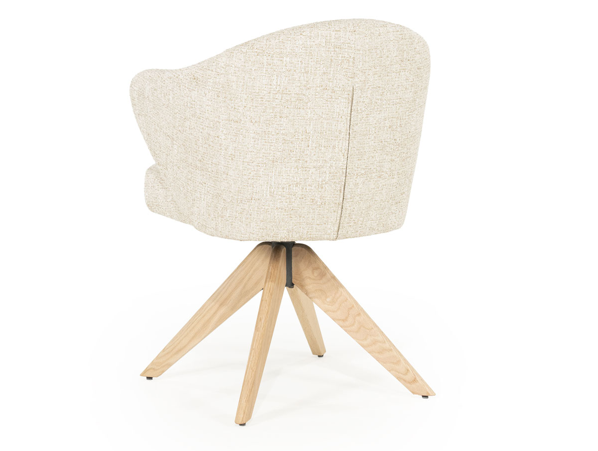 Esszimmer Stuhl Connor drehbar Eiche Stoff beige